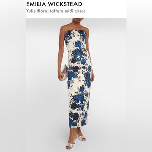 EMILIA WICKSTEAD Yulie floral taffeta midi dress.  Size US8/UK12 NWT Gorgeous!